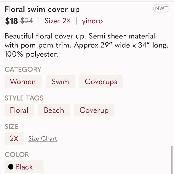 Floral swim cover up - Picture 4 of 4